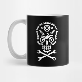 Halloween motocross skull motorcycle off-road Dia de los Muertos Sugar Skull Mug